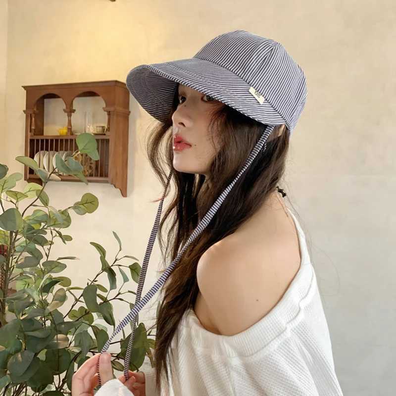 2025 Fashion Sun Hat With String for Women Girls Wide Brim Panama Hat Casual Outdoor Caps for Lady Gorros W250602