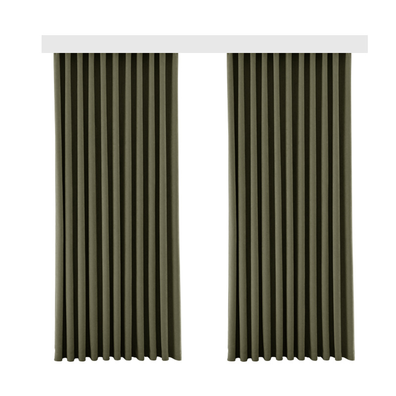 A599 new mink chenille curtain blackout thickened Japanese style log full blackout living room bay window bedroom curtain wholesale