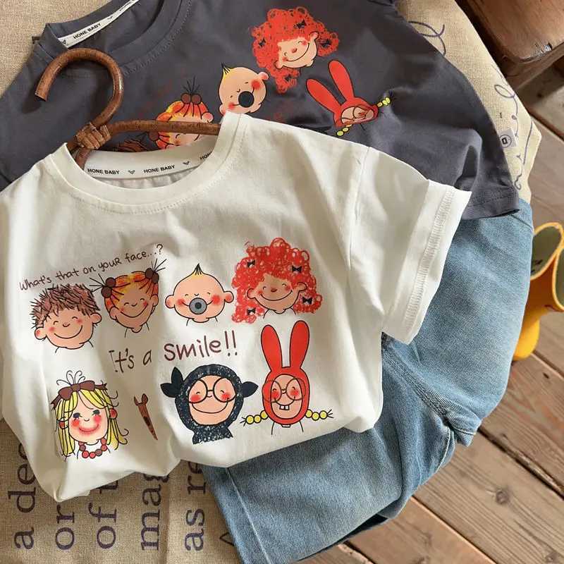 Boys Short Sleeve T-shirt Summer Cute Cartoon Printed Girl Top Fashion 3-8 years old Children Pullover T250603