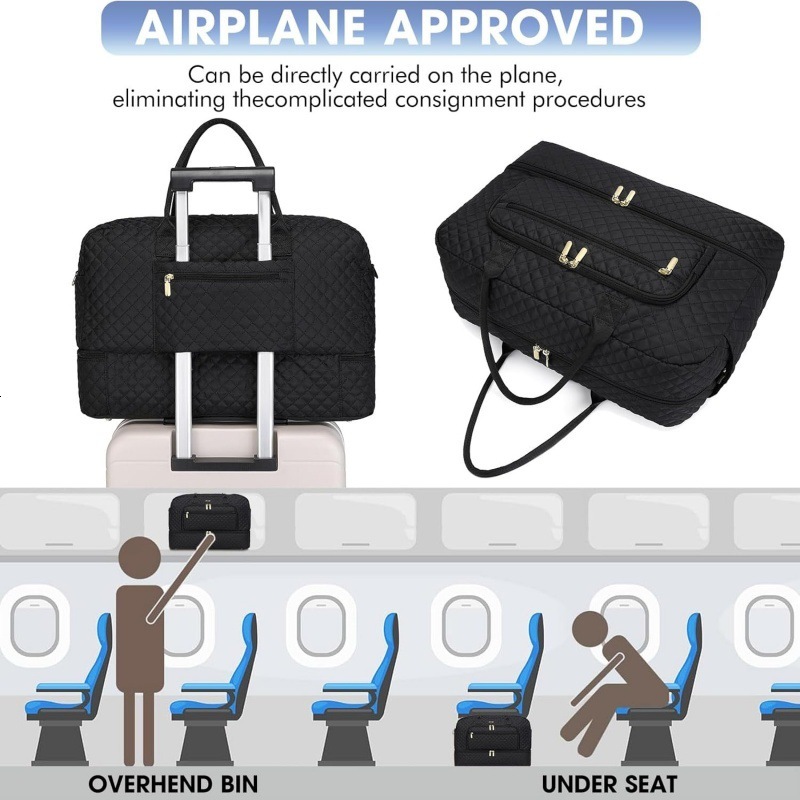 Short Trip for Women, Large Capacity Handheld Shoulder Bag, Crossbody Carry-on, Weekend Travel Duffel Bag