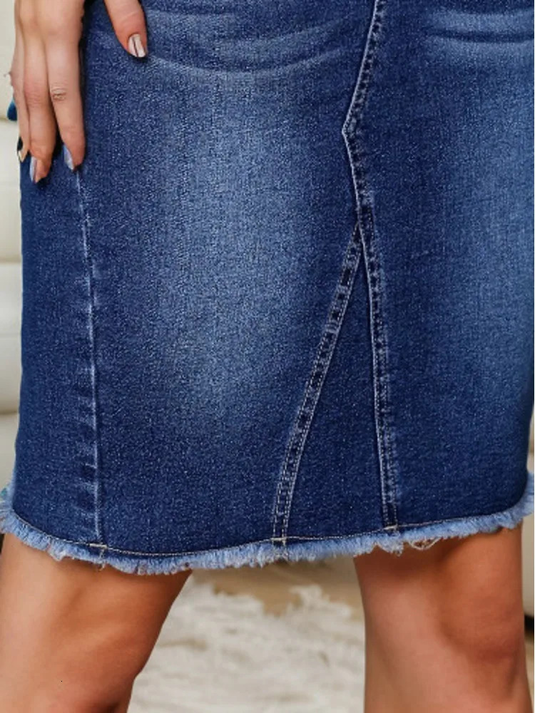 Arrival High Waist Denim Skirt Women Fashion Streetwear Slim Bodycon Midi Jean Skirts 250603