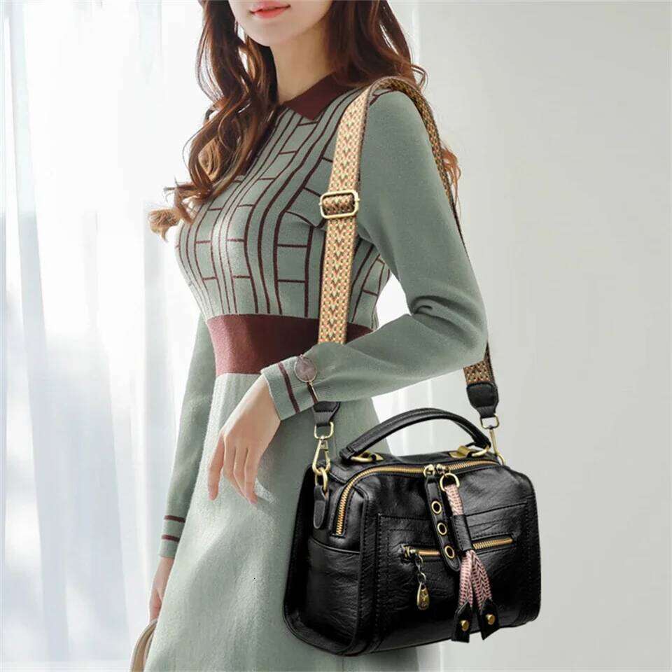 Women Soft Leather Top-Handle Bags Designer Handbags Ladies Large Shoulder Crossbody Bag Casual Tote Commuting Sac A Main