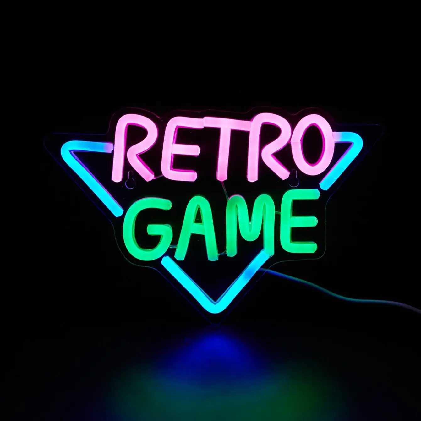 Chi-buy LED Neon Retro Game USB Powered Neon Signs Night Light 3D Wall Art Game Room Bedroom Living Room Decor Lamp Signs XJ250602