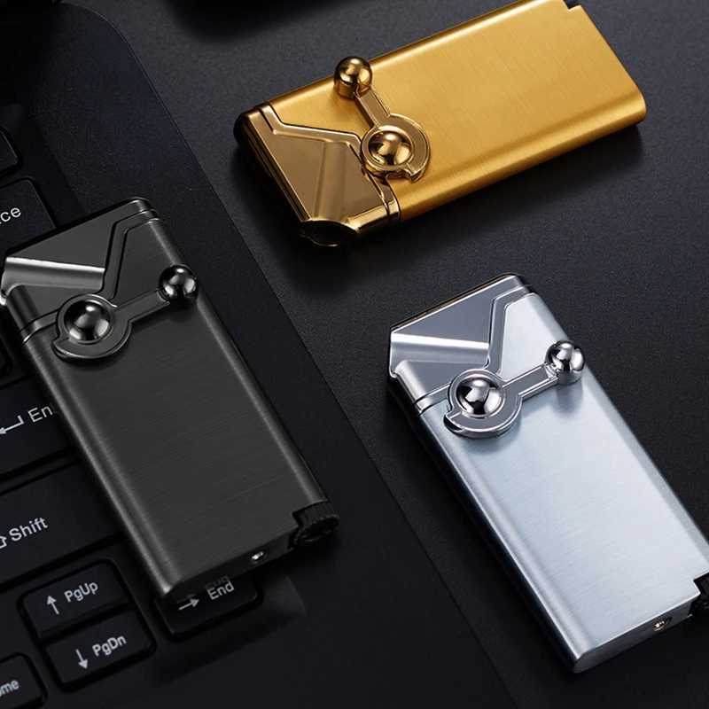 Creative Rocker Blue Flame Jet Torch Butane Gas Lighter Oblique Fire Pipe Special Smoking Accessories Gadgets For Men (No Gas))C250603