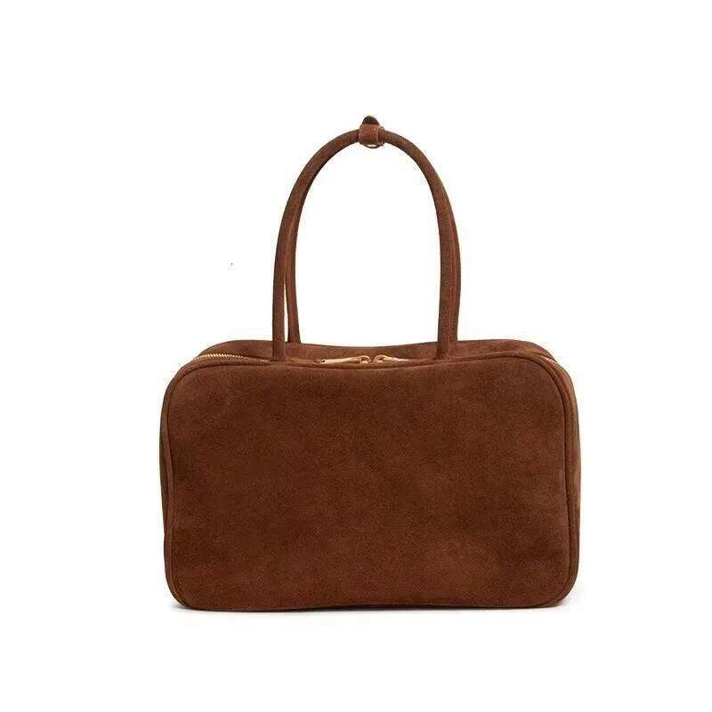 High Quality Matte Suede Single Shoulder Handbag Briefcase Large Capacity Women Bag Retro Boston Wallet Bowling Hobo Bag