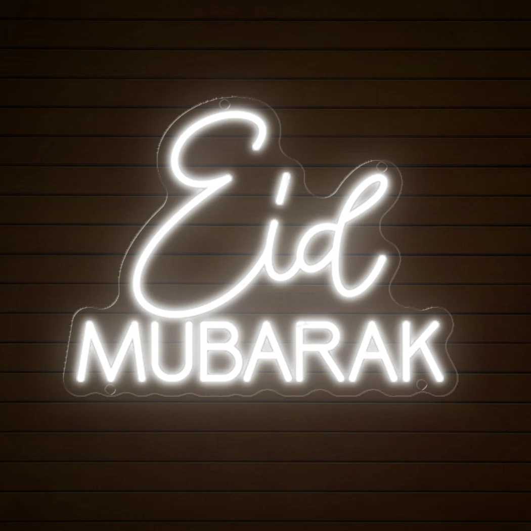 Eid MUBARAK Neon Sign LED Neon Light For Ramadan Crescent Islamic Home Yard Wall Art Decor Party Decoration Room Night Lights XJ250602