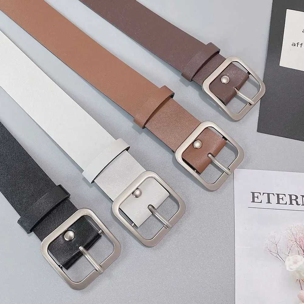 Women Leather Belt Square Pin Buckle Belts for Jeans Pants Chic Luxury Brand Vintage Strap Female Waistband XJ250602