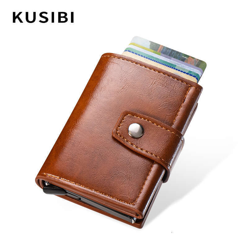 New Men's and Women's Holder Clip Case Anti-Degaussing Anti-Skimming Metal Automatic Pop-Up Card Wallet