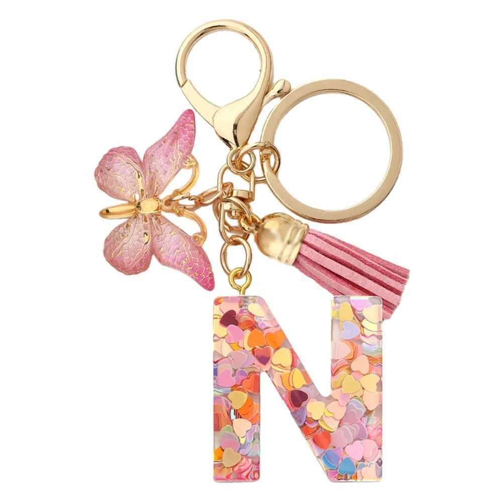 Fashion DIY A-Z Letters keychain Metal Holder Pendent Key Chain Women Car Key Ring Simple Letter Name Key Party Gift JewelryXJ250602