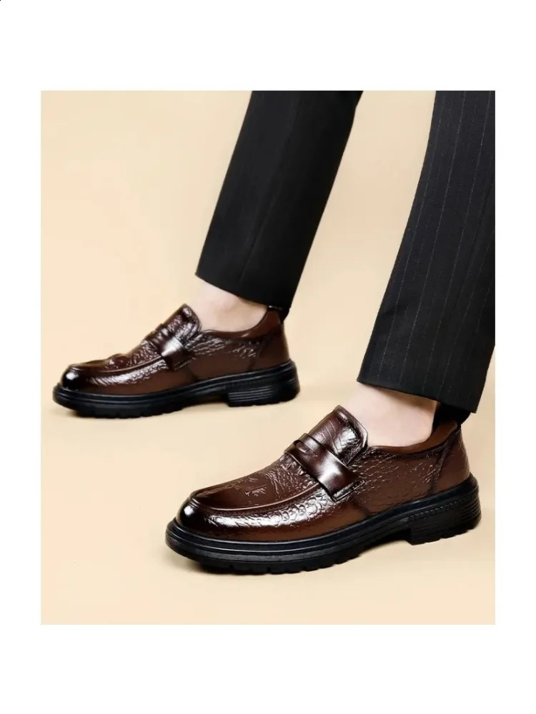 ENLEN BENNA High-quality autumn and winter series mens shoes cowhide pattern casual leather shoes 250526