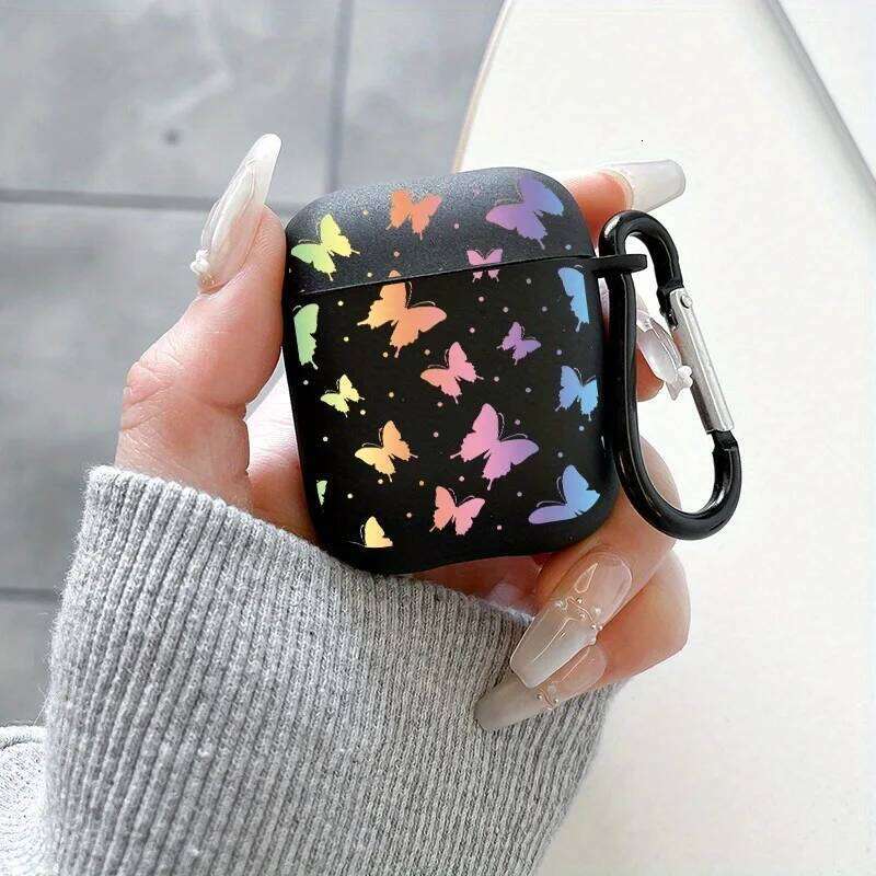 Colorful Butterflies Pro 2/Pro TPU Earbuds Case for 4 2025 3 2 1 Gen Cover with Keychain Accessory