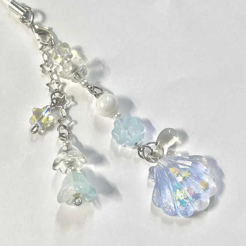 Shell Beaded Phone Chain Gorgeous Star Lily of the Valley Coquettish Coquette Keychain Pendant Keyring Jewelry AccessoriesXJ250602