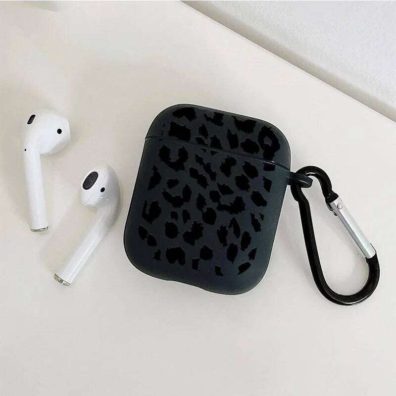 Black Leopard Print Earphone Pro 2/Pro Silicone Protective Cover for Apple 4 1/2 3 Case