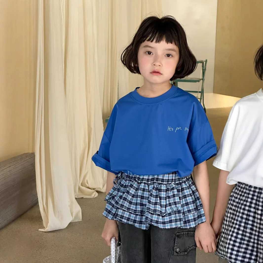 2025 Summer Korean Version Short Sleeved Pure Cotton New Item for Boys and Girls Printed Fashion Trend Loose Round Neck T250603