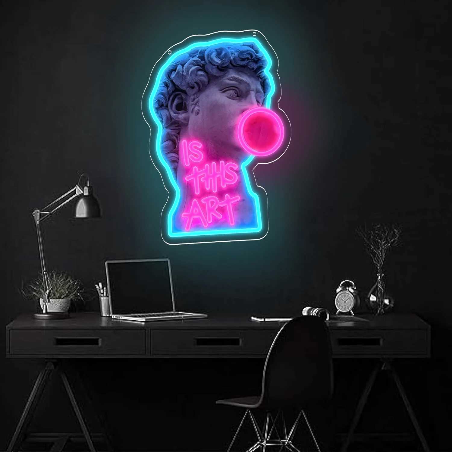 This is an art David sculpture LED neon sign suitable for home party bar bedroom decoration UV printed USB power supply XJ250602