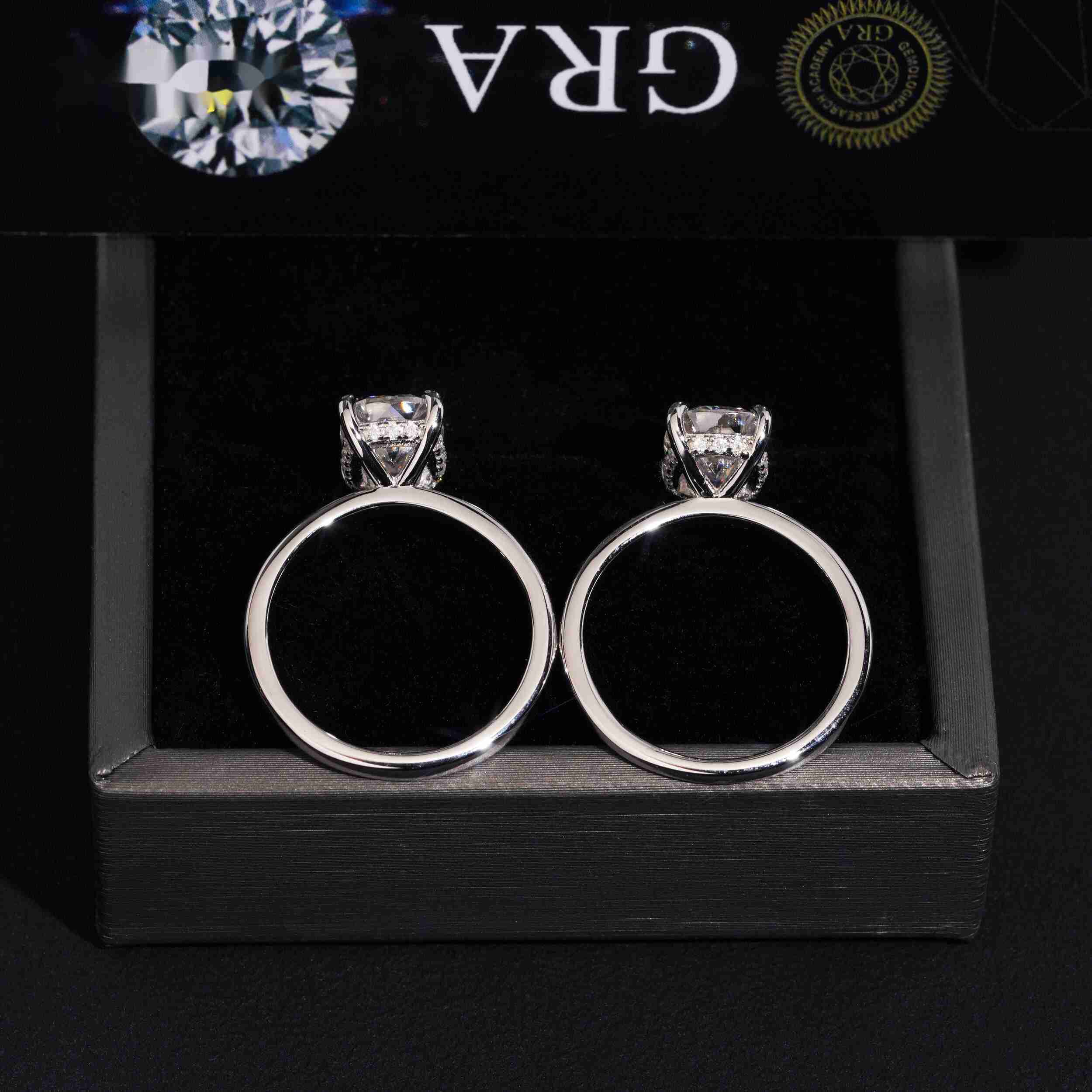 Stunning Cushion Cut Moissanite Bridal Wedding Ring Set Classic Diamond Mossanite Engagement Promise 925 Sterling Silver Rings