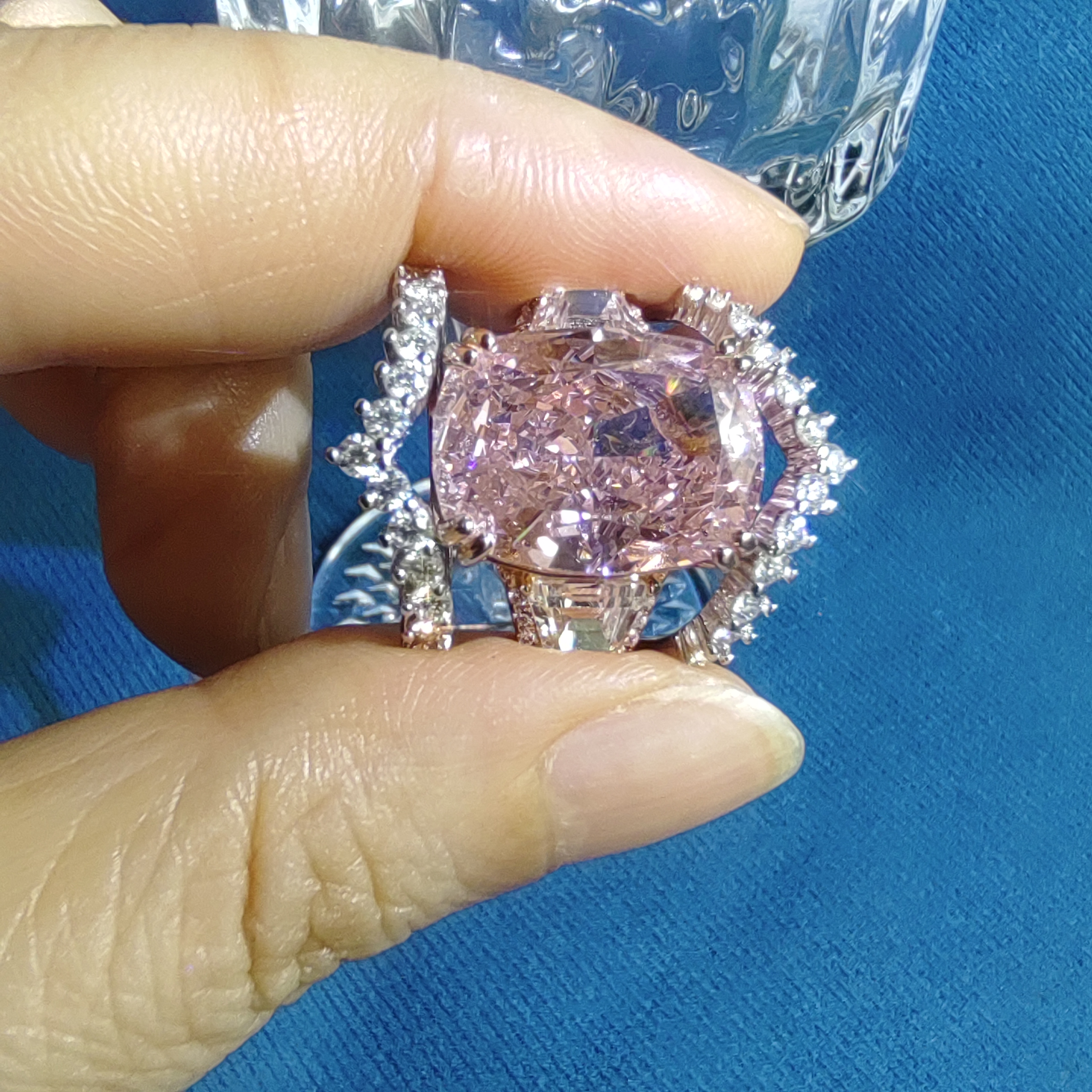 D color VVS1 little crown V-band ring S925 sterling silver hot-selling polular classic personality band One or both are used simultaneously for ring b