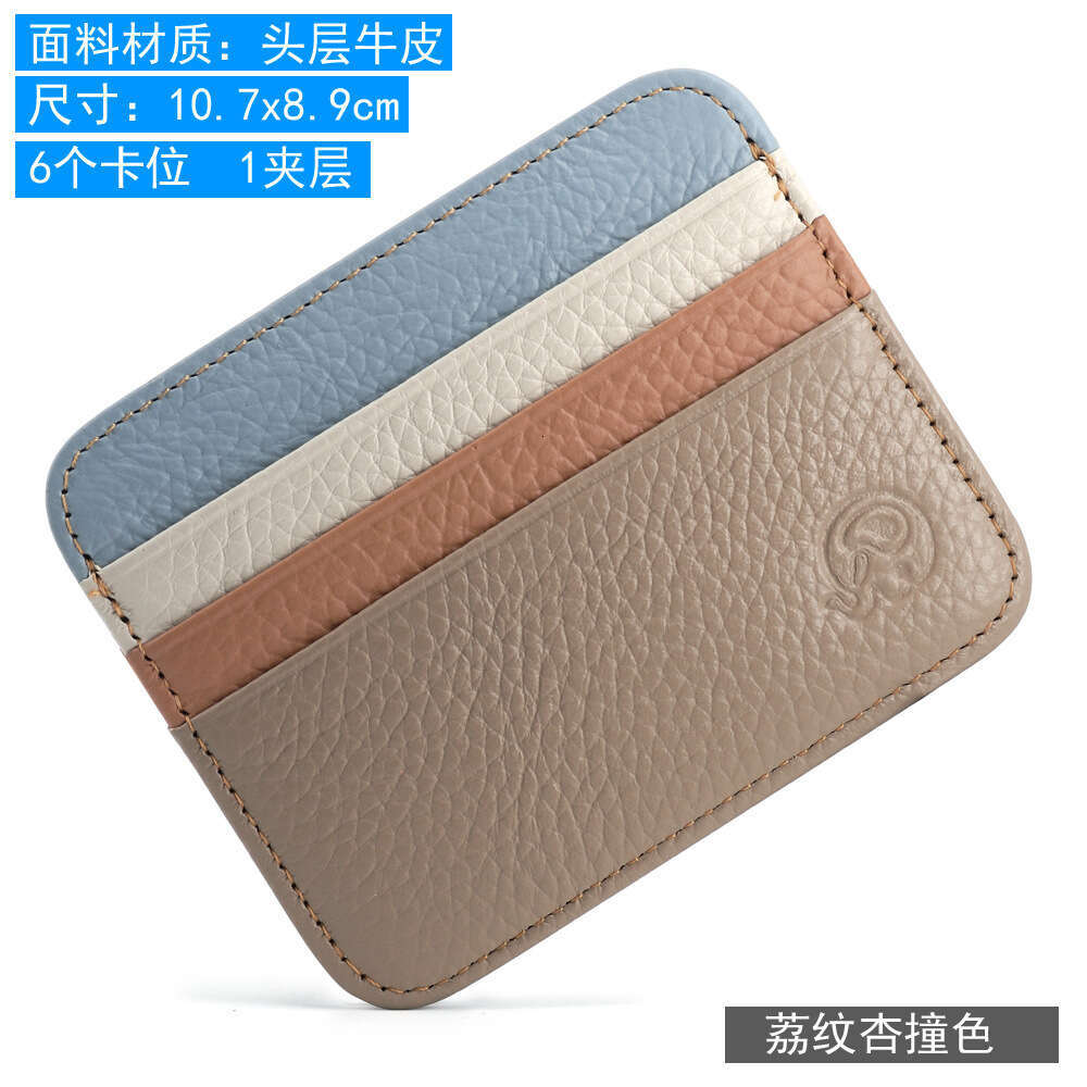 Small Round Elephant First Layer Cowhide Coin Purse Genuine Leather Sleeve Bus Card Driver's License Holder
