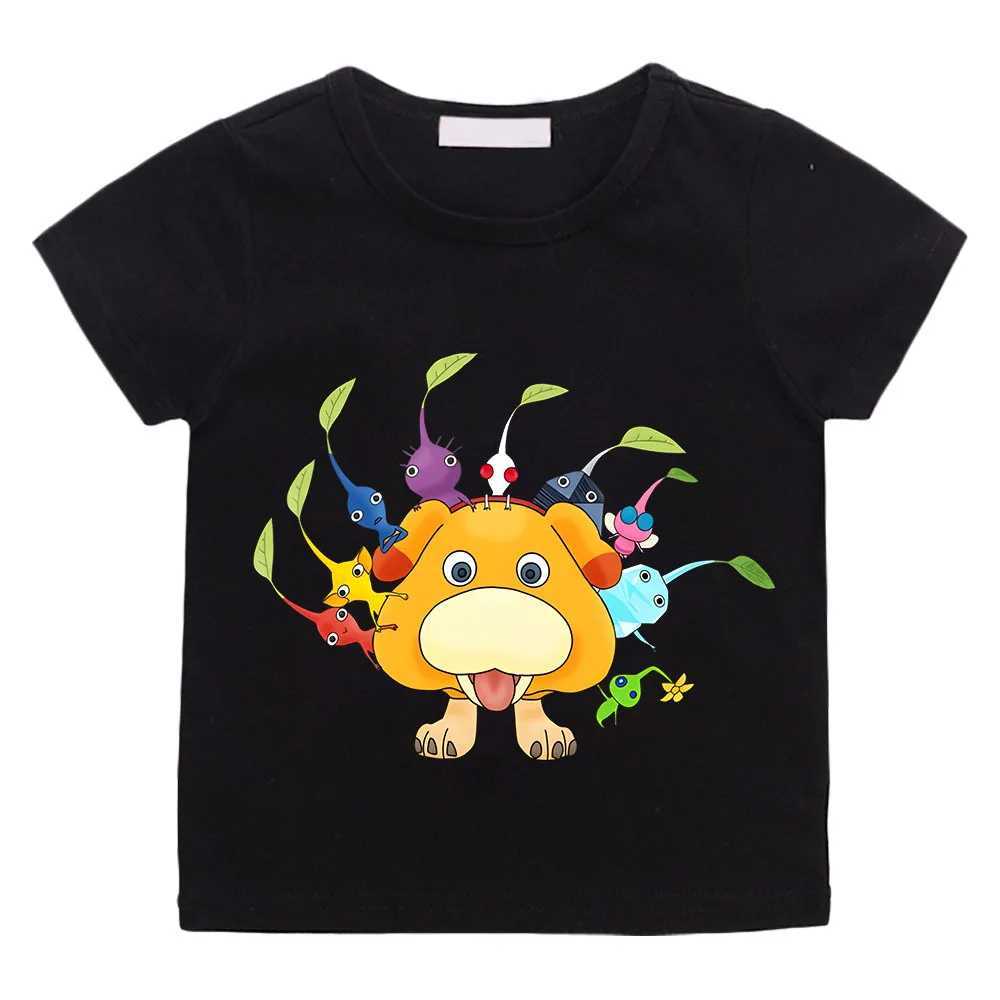 Pikmin Hot Sale Video Game Print Cartoon Kids T-Shirts Cute Funny Girls Clothes Summer Short Sleeve Baby Boys T Shirt Graffiti T250603
