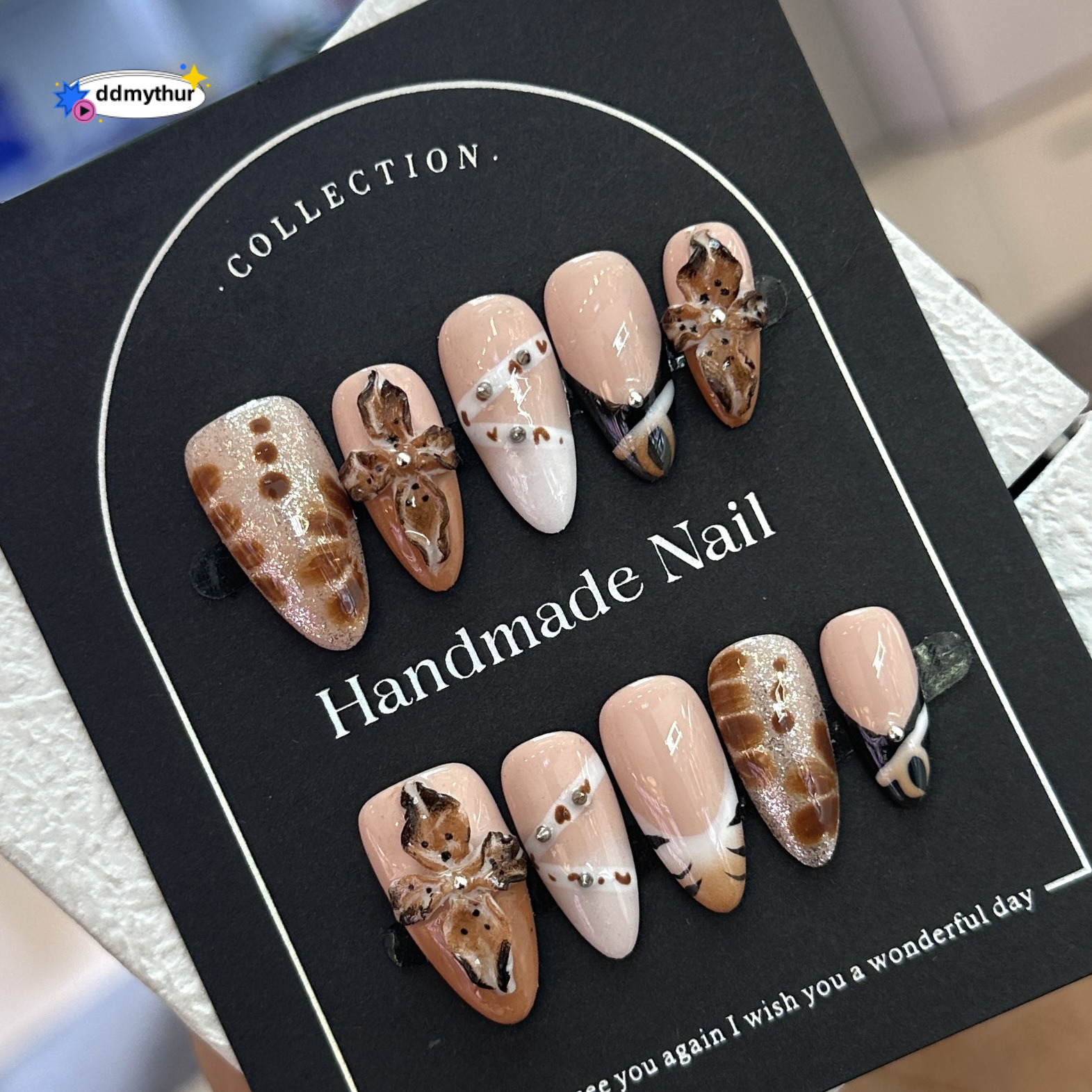 Spicy Girl Style Cat Eye Pure Handmade Painting Beautiful Whitening Elegant Wearable Nails ddmythur