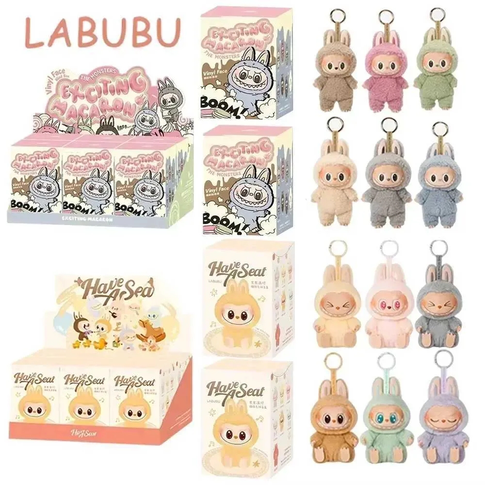 Labubu The Monsters Heartbeat Macaron Enamel Face Blind Box Pvc Figurine Labubu sitting party Kawaii Doll Kid Christmas GiftsT250318