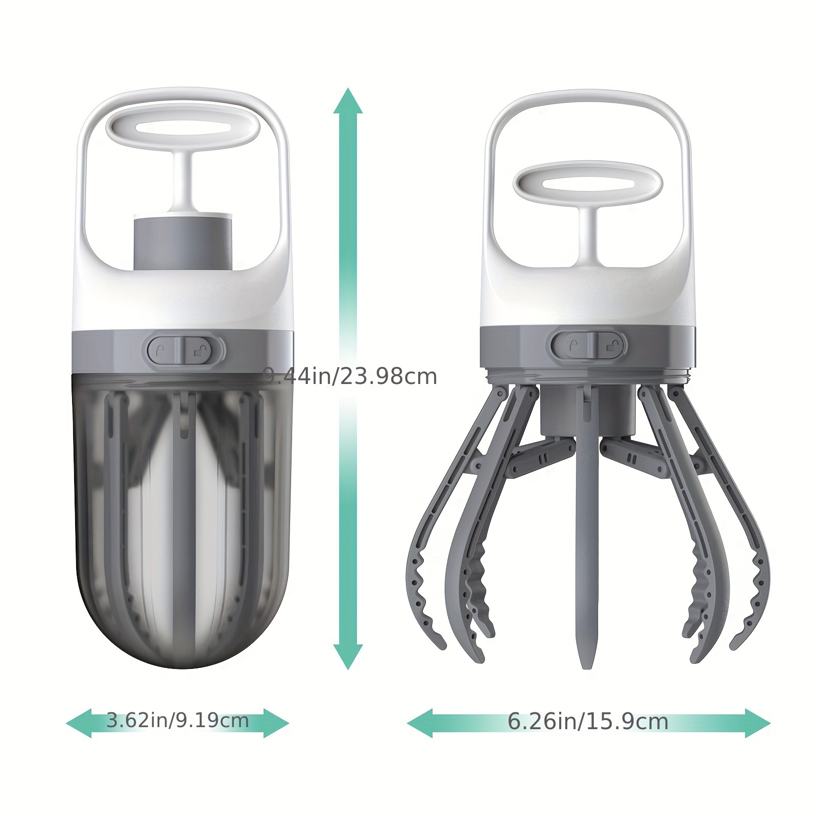 Dog Pooper Scooper, Portable 2-in-1 No Touch Scooper for Small Medium Large Dogs, Claw Wide 6.2'' Dog Waste Pick-up Cleaner with 75PCS Bag A
