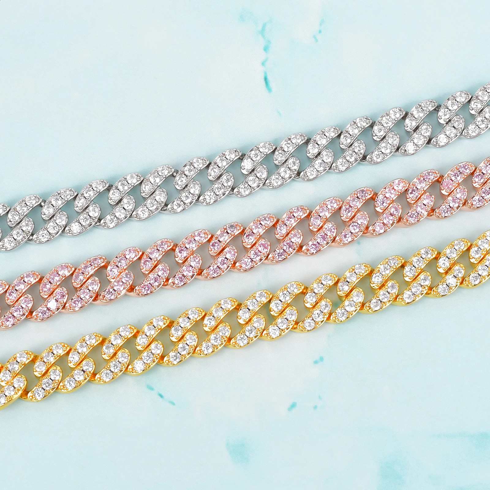 Drip Letter 8 inch Bracelet Gold Color Miami Cuban Link Women Fashion Jewelry Hip Hop Rock Street Style 250530
