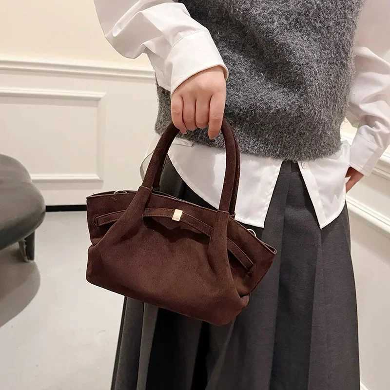2024 New Suede Leather Underarm Shoulder Bag For Women Fashion Mini Dumpling Handbag Design Commuter Crossbody Phone Tote Bags W250602