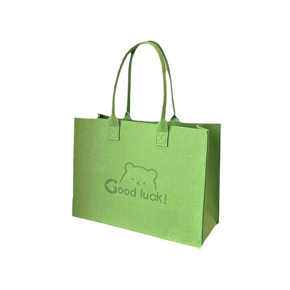 New Cute Bear Large Capacity Felt Shopping Single Shoulder Tote Bag