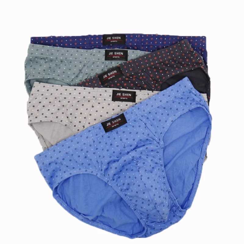 5Pcs/Set Summer Mens Underwear 00% Cotton Mens Briefs Plus Size Men Underpants Panties 3XL/4XL/5XL Mens Breathable Panties W250603