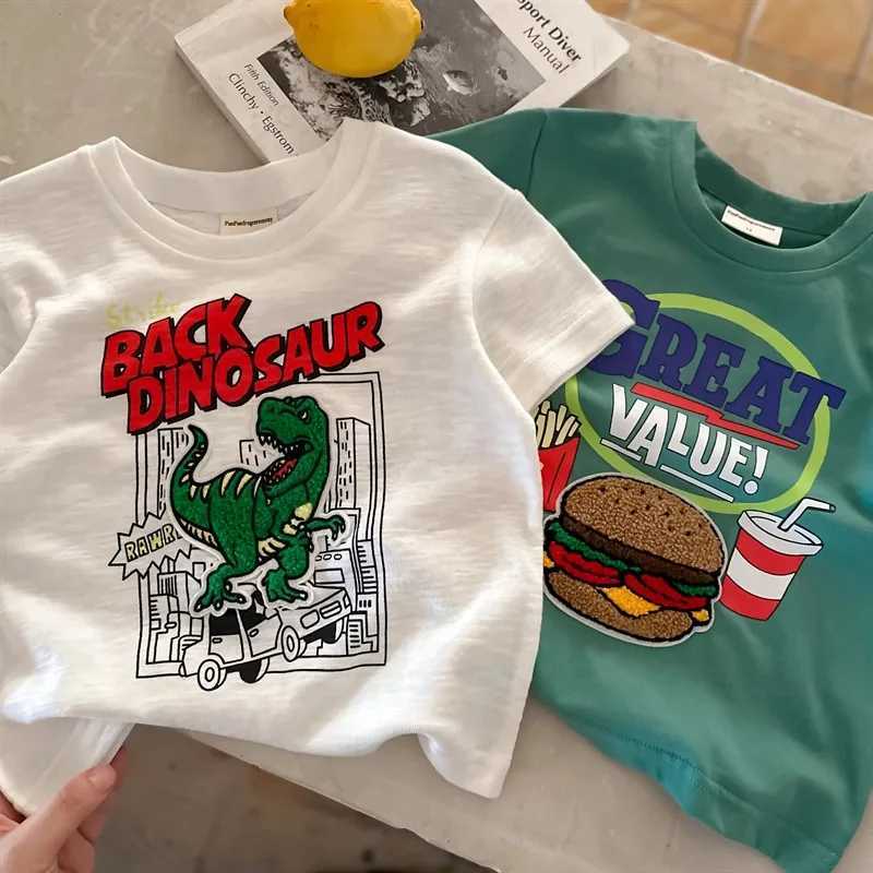 Kids T-shirts 2025 Summer Tops for Boys Fashion Childrens Tees Short-sleeved Childrens T-shirt Toddler Outfits Baby ClothingT250603