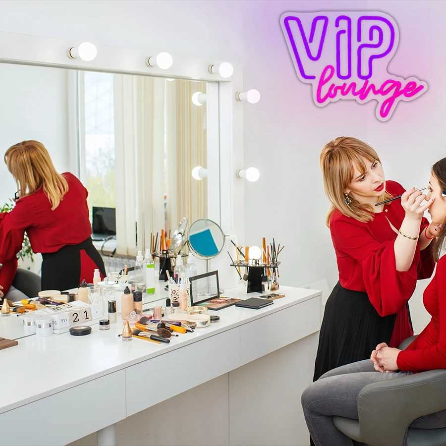 Vip Lounge Neon Sign Color LED Letter Light USB Powered Used for Business Clubs Hotels Bar Parties Rooms Vip Lounge Decor XJ250602