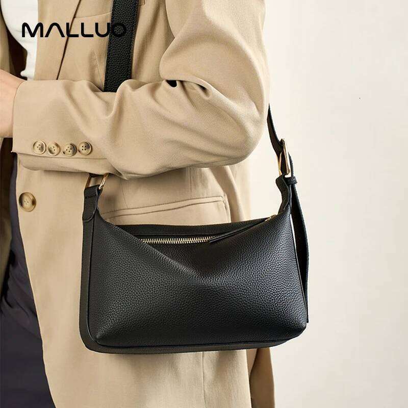 Cowhide Genuine Leather Dumpling Bag For Women Large Capacity Shoulder Crossbody Bags Trendy Messenger Handbag Armpit Purse