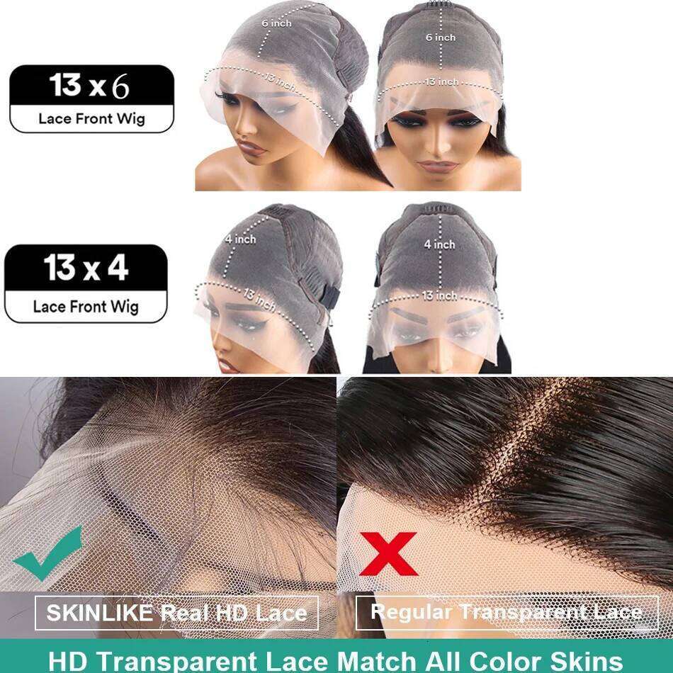 30 40 Inch Front 13x6 Hd Lace Frontal Wig 13x4 Bone Straight Human Hair Wigs For Black Women Remy
