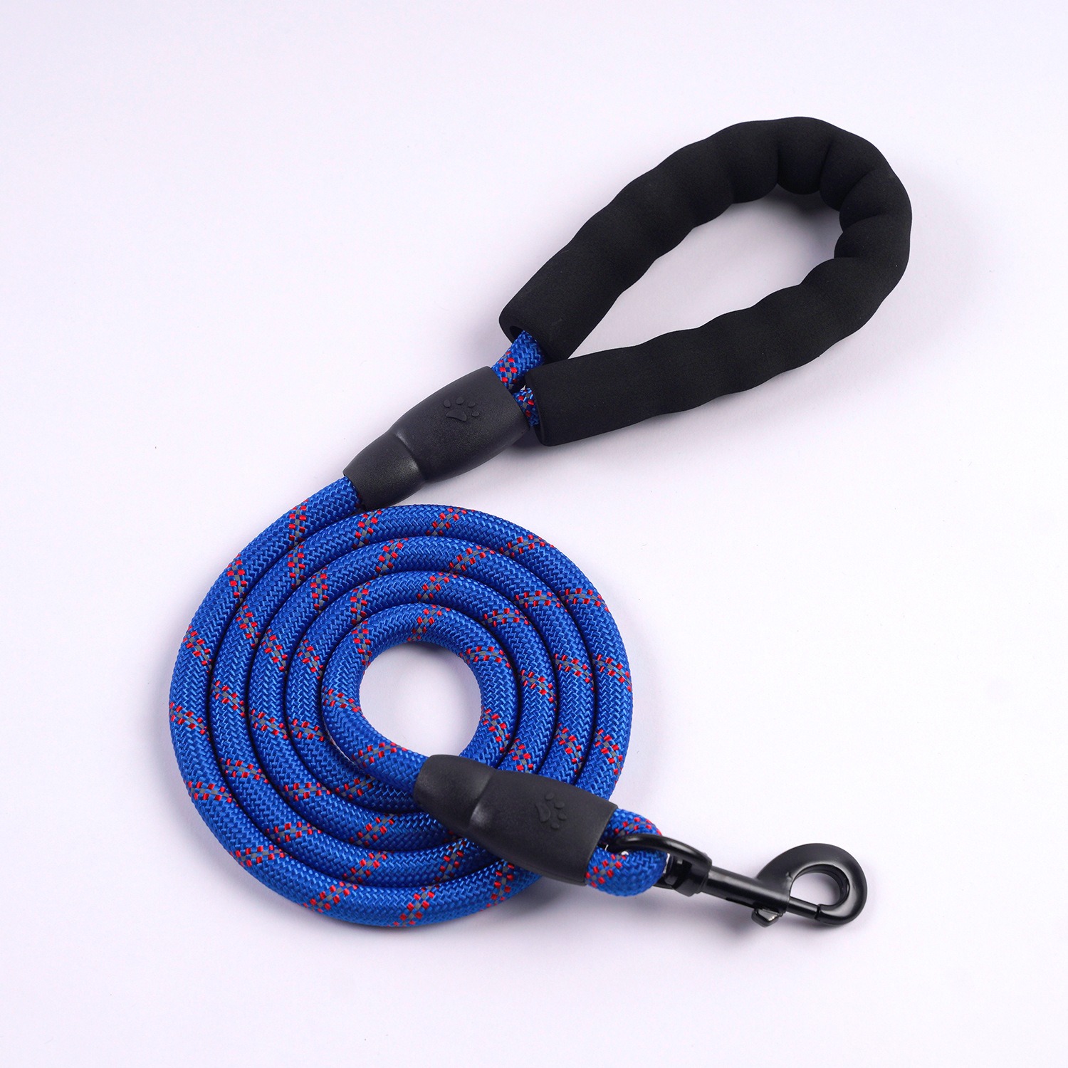 Reflective Rope Dog Leash with Padded Handle & Reinforced Metal Buckle - Anti-Explosion & Anti-Strangulation Pet Lead for Small, Medium, Large Dogs