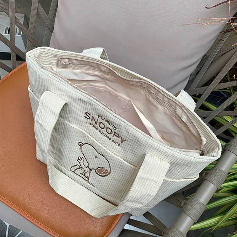 Cute Cartoon Corduroy Fashion and Casual Multi functional Large Capacity Handbag