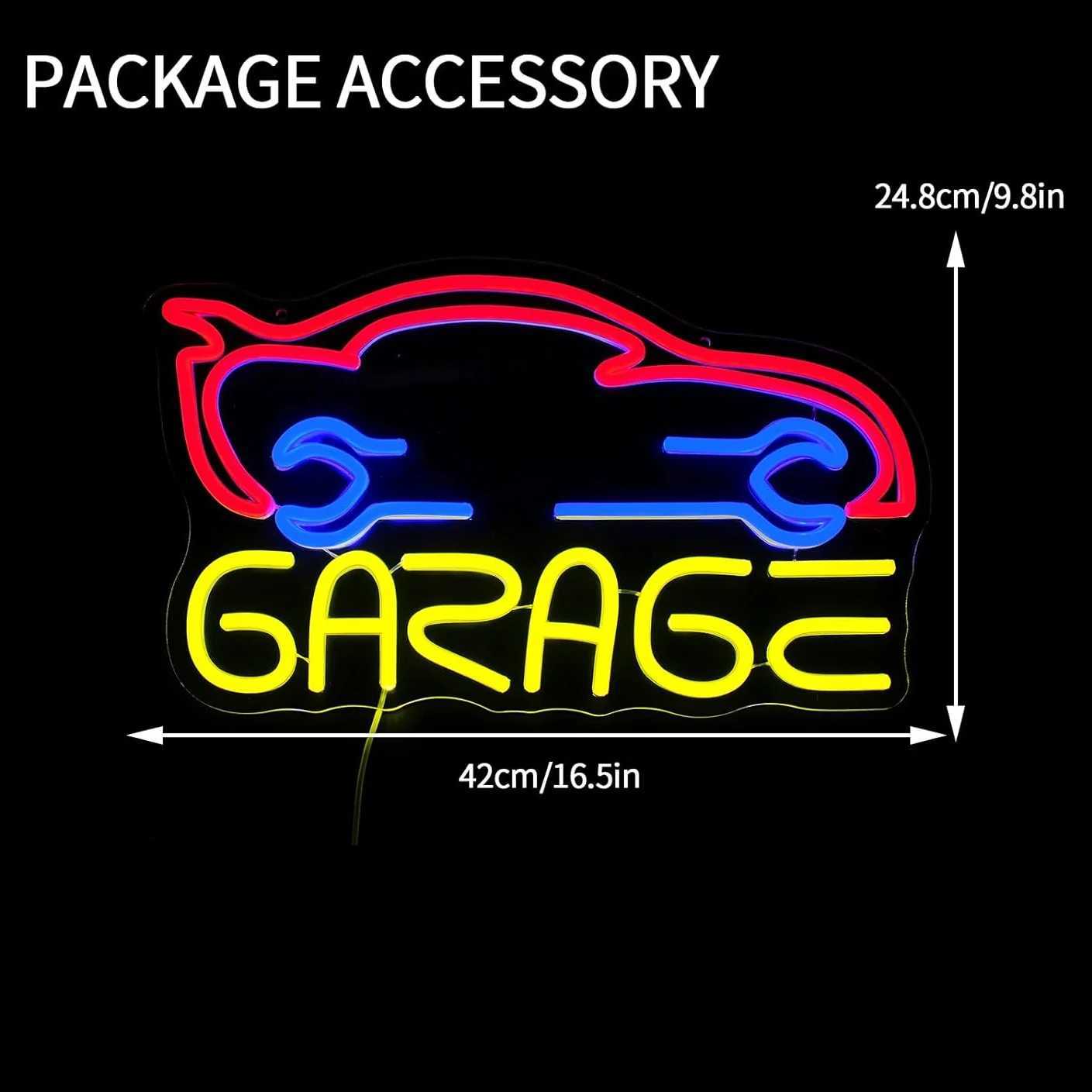 Garage Neon Sign Car LED Neon Light Dimmable USB Powered for Car Repair Shop Car Garage Car Park Bar Man Cave Lot Decor XJ250602