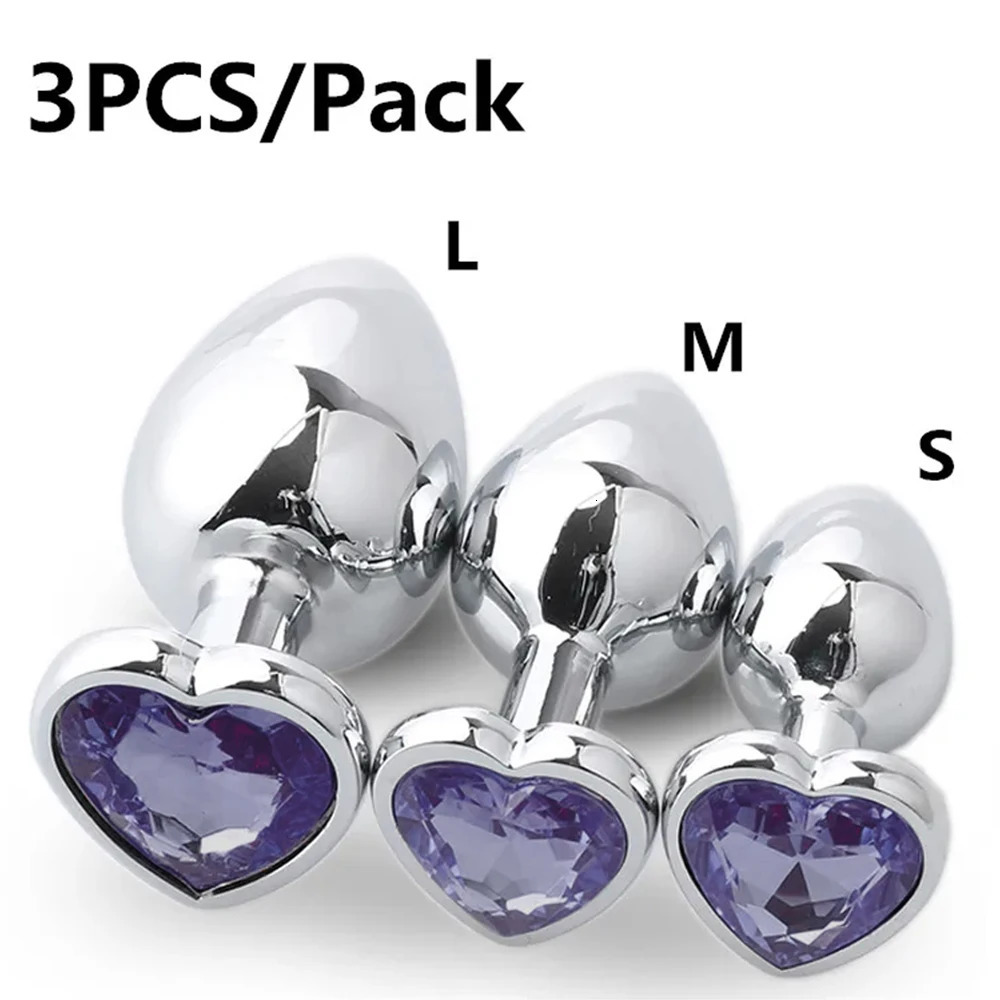 3PCS SML Metal Anal Plug Butt Plug Sex Toy Butt Toy for Women Men Couples Adult Game Masturbator Anal Diamond Sex Shop 250603