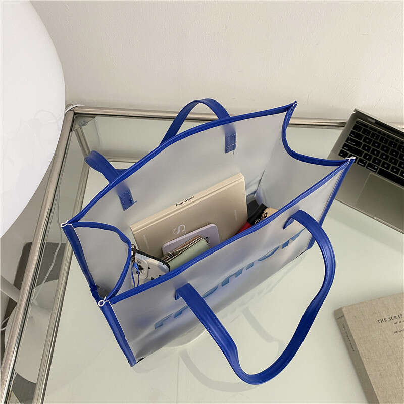 Women's Fashion Large Capacity Transparent Mother-Daughter New Trendy Summer Jelly Bag Single Shoulder Tote Handbag