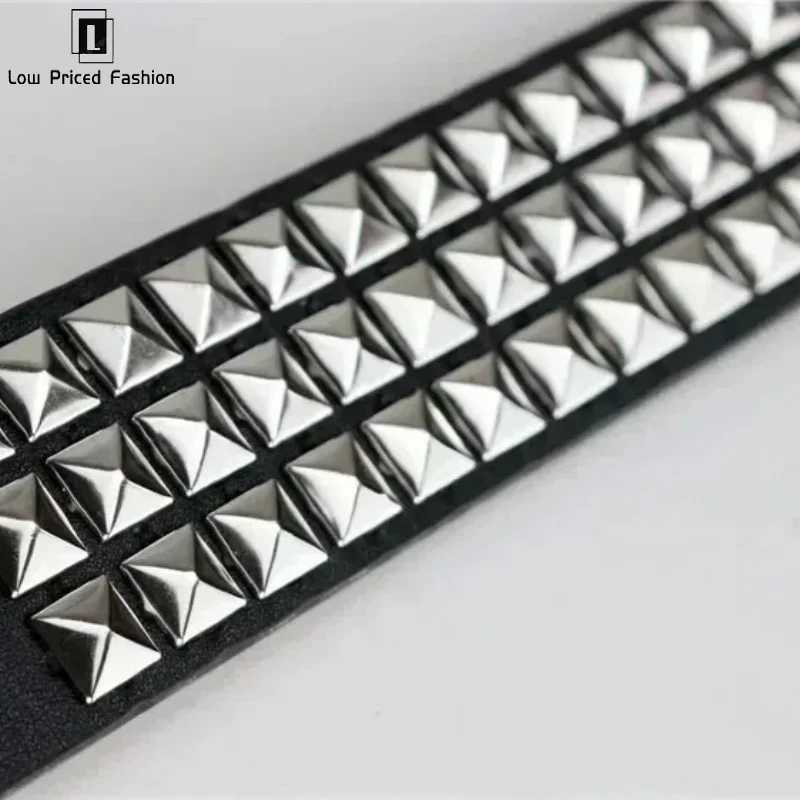 Square Bead Rivet Belt Metal Pyramid Belt Men And Women Punk Hardware Jeans Belt Fashion Y2k Belt Designer Belt Womens Belts XJ250602