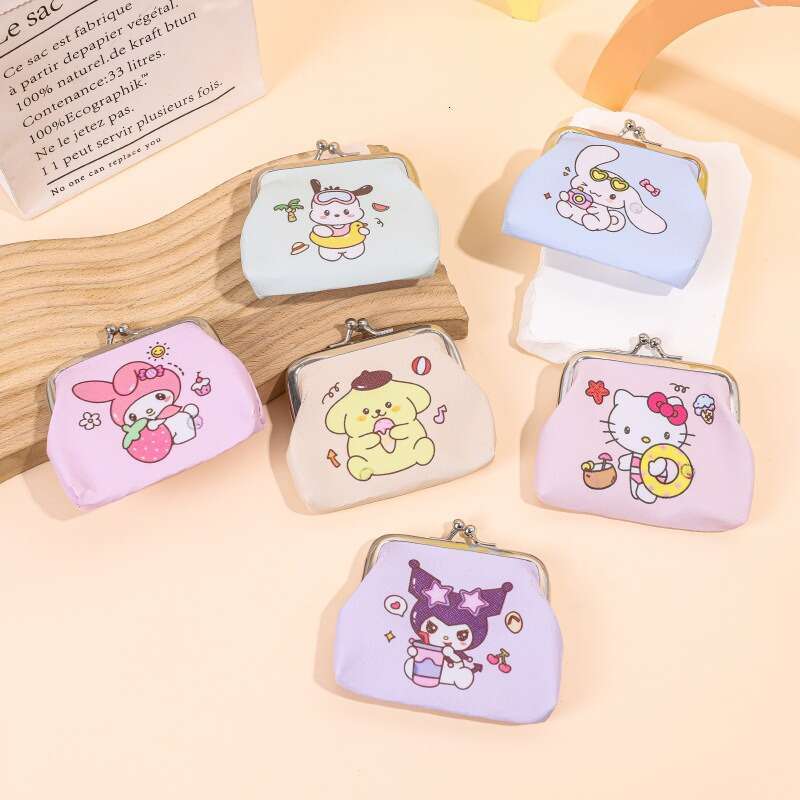 Kuromi Purse for Girls Cartoon Cute Children's Girly Heart Coin Pouch Key Bag Mini Portable
