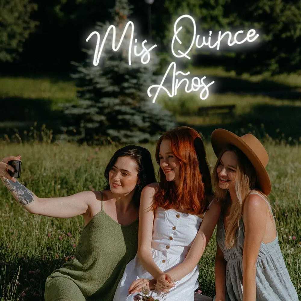 My Fifteen Years Neon Sign USB Dimmable LED Neon Light for Wall Decor White Quinceanera Neon Birthday Gift Quince Light Up Sign XJ250602