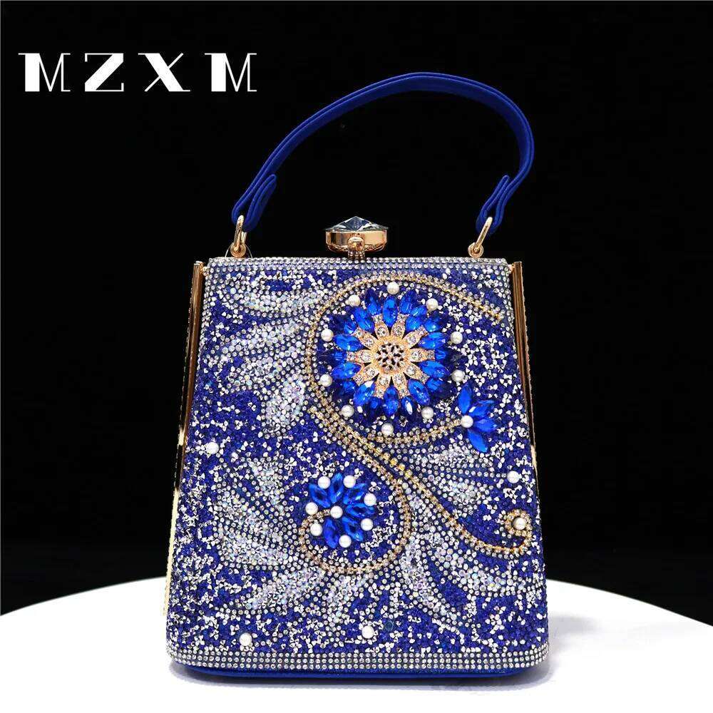 Sier Party Fashion Evening Bag Opening Water Dia Print Pearl Women's New Arrival Day Handbag