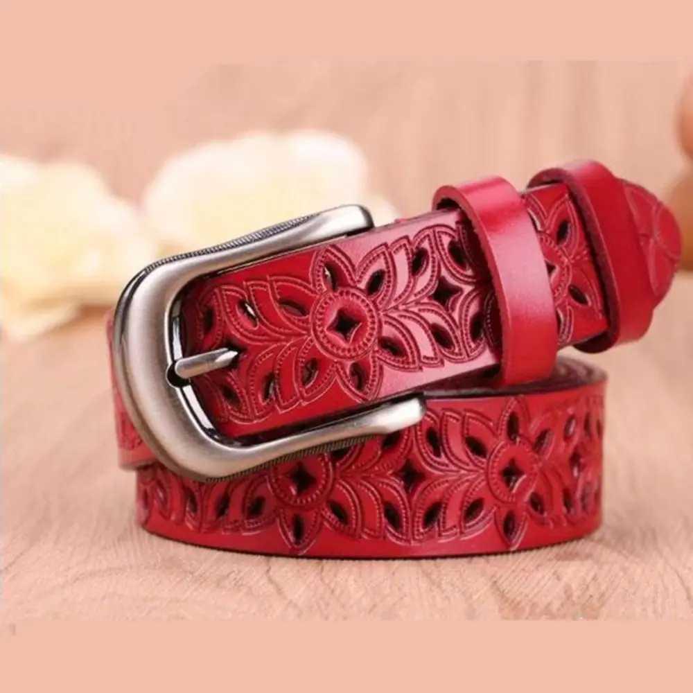 Vintage Pin Buckle Strap Jeans Hollow Belt Leather Belts for Women Belt Waist Band XJ250602