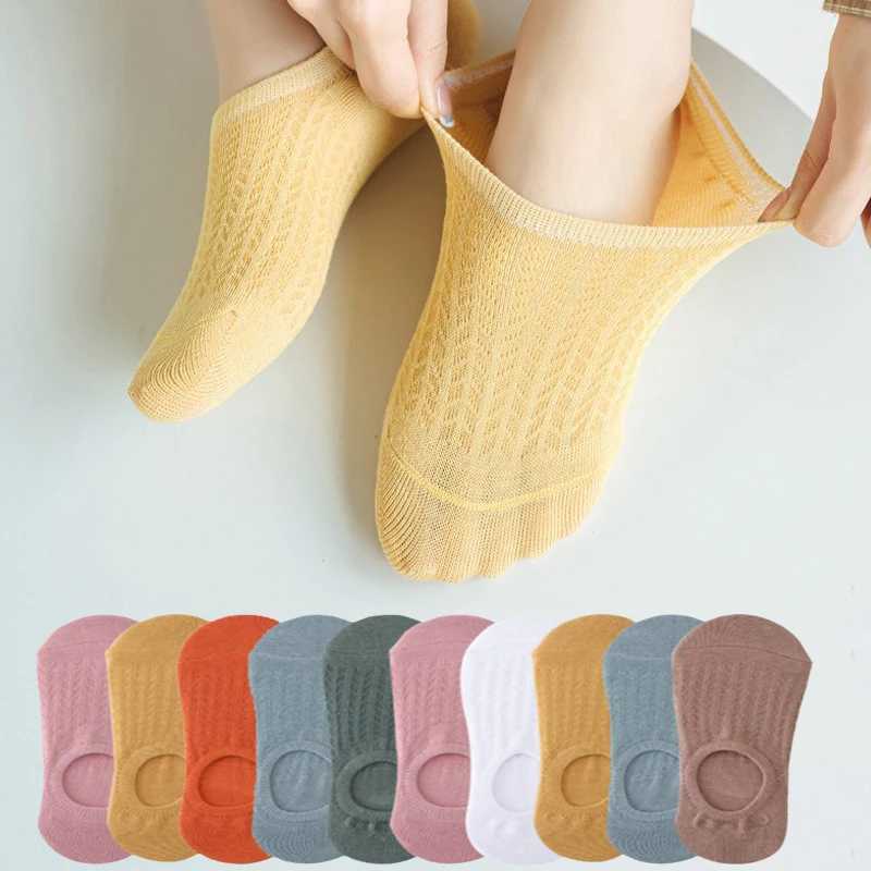 10Pairs Women Ultra-Comfortable No-Show Socks Breathable Lightweight Soft High Quality Boat Sock Solid color Kawaii female soxT250602