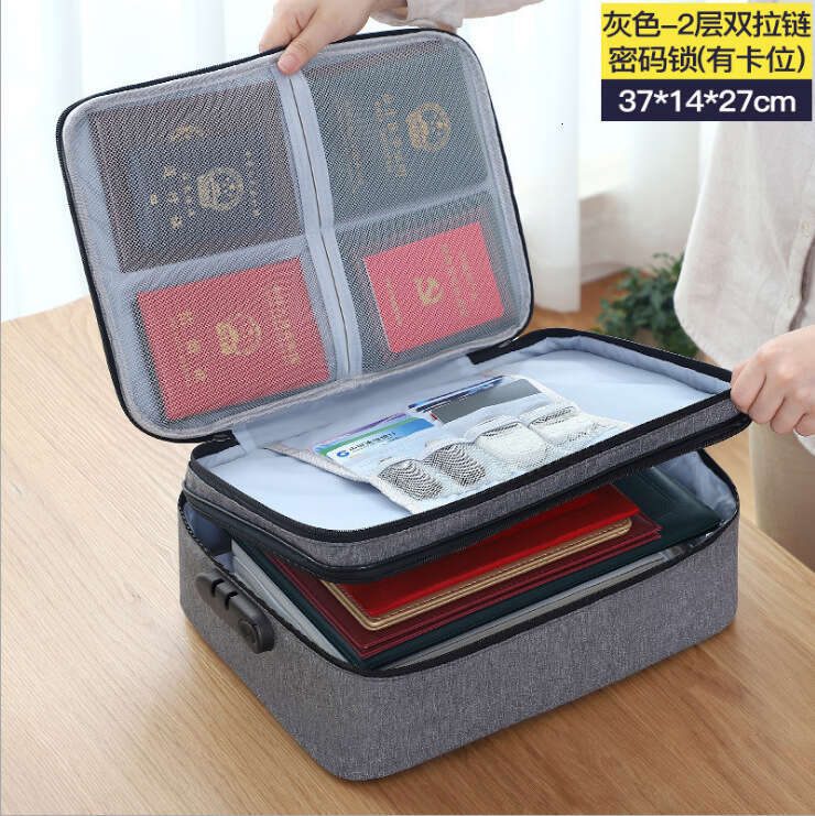 Multi-layer Large Capacity Family File Archive Storage Box Passport Holder Document Bag