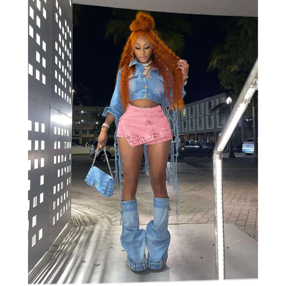 Denim Shorts Jeans Shorts F Women S Jeans Low Waist Patchwork Slim Fit Stretch Irregular Trendy Denim Shorts Ripped Short Jeans