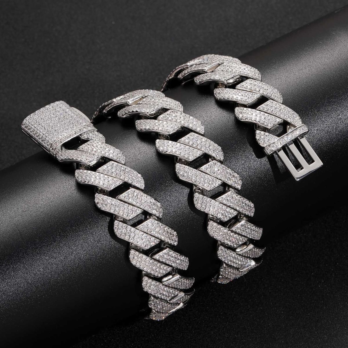Custom 10mm 4-Rows Sterg Sier Rose Gold Cuban k Chain for Men Full Iced Hip Hop Dia Moissanite Fine Necklaces