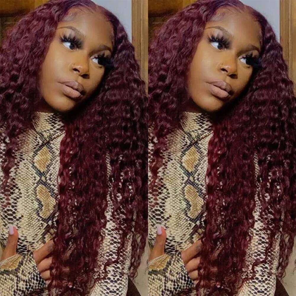 Charisma Deep Wave Synthetic Front Pre Plucked Natural Hairline Heat Resistant Fiber Hair Soft Bury Lace Wigs