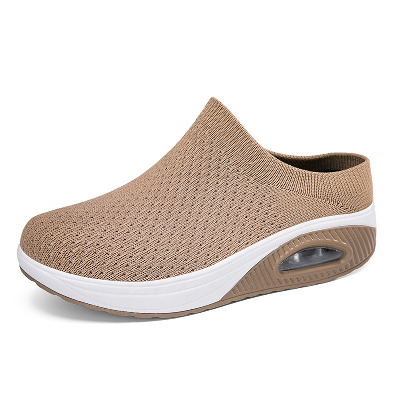 New Plus Size Flyknit Women S Thick Sole Height Increasing Slip On Lazy Breathable Mesh Casual Shoes Casual Sports Shoes For Women Ddmysaturn